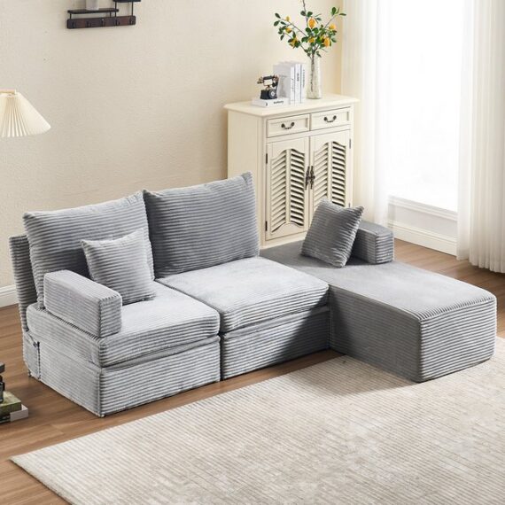 HOMYEDAMIC Big-Sofa XXXL Hort Ecksofa Doppelsofa with footstool deformierbar