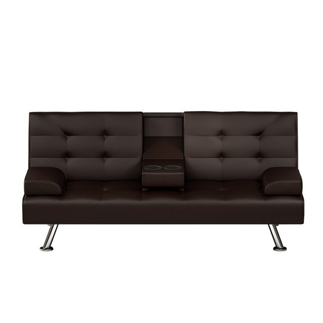 HTI-Living Schlafsofa Klappsofa Braun Marwan, Stück 1 Teile, Schlafsofa 2 Sitzer mit Getränkehalter