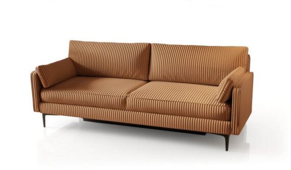 Hygger Möbelhaus Schlafsofa Magic mit Bettfunktion und Bettkasten, Inkl. Zierkissen - 2 St, 225 cm, Stilvolles Sofa für Schlafkomfort, Bettfunktion 155x206 cm, Filigranen Metallbeine 19 cm, Hergestellt in Europa