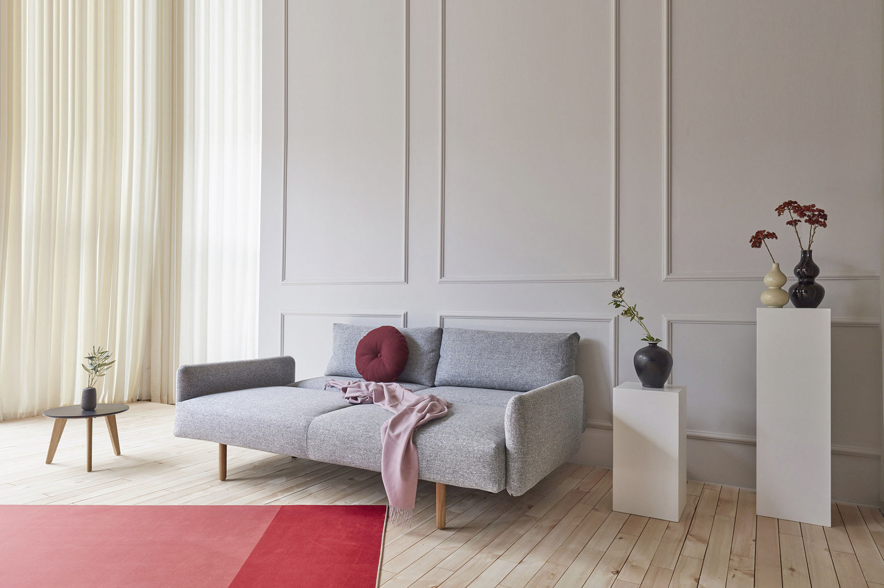 INNOVATION LIVING ™ 3-Sitzer „Frode Schlafsofa, Design triff hohen Sitz- und Liegekomfort“, Gepolsterte Armlehne; Taschenfederkernmatratze für hohen Schlafkomfort