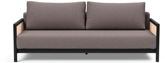 INNOVATION LIVING ™ Schlafsofa "NARVI Retro-Armlehnen mit Geflecht, Dauerschläfer, bequem", Federkernmatratze für hohen Liegekomfort, Liegefläche Breite 140 cm