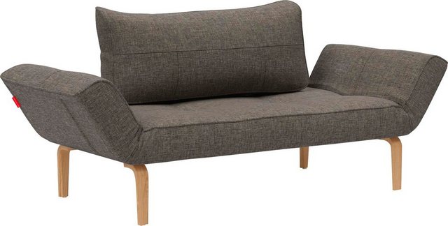 INNOVATION LIVING ™ Schlafsofa Zeal, 3-Sitzer mit mit verstellbaren Armlehnen, bequem, bogenförmige Beine aus massiver Eiche, Tagesliege, Schlafsofa