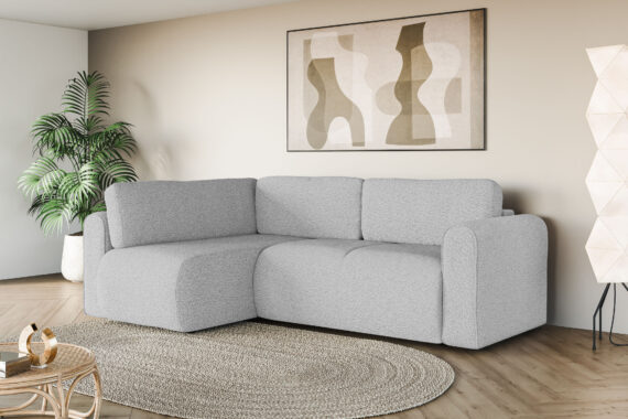 INOSIGN Ecksofa "Ecksofa Zacharia wahlweise mit Bettfunktion, BxTxH 250x166x86 cm", L-Form mit Wellenunterfederung, Recamiere beidseitig montierbar