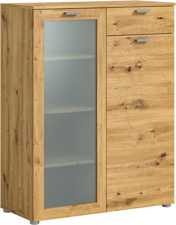 INOSIGN Highboard "Onex, Breite 90 cm, mit Glastür, vielseitig einsetzbar", in verschiedenen Farben, Kommode, Schrank, Anrichte