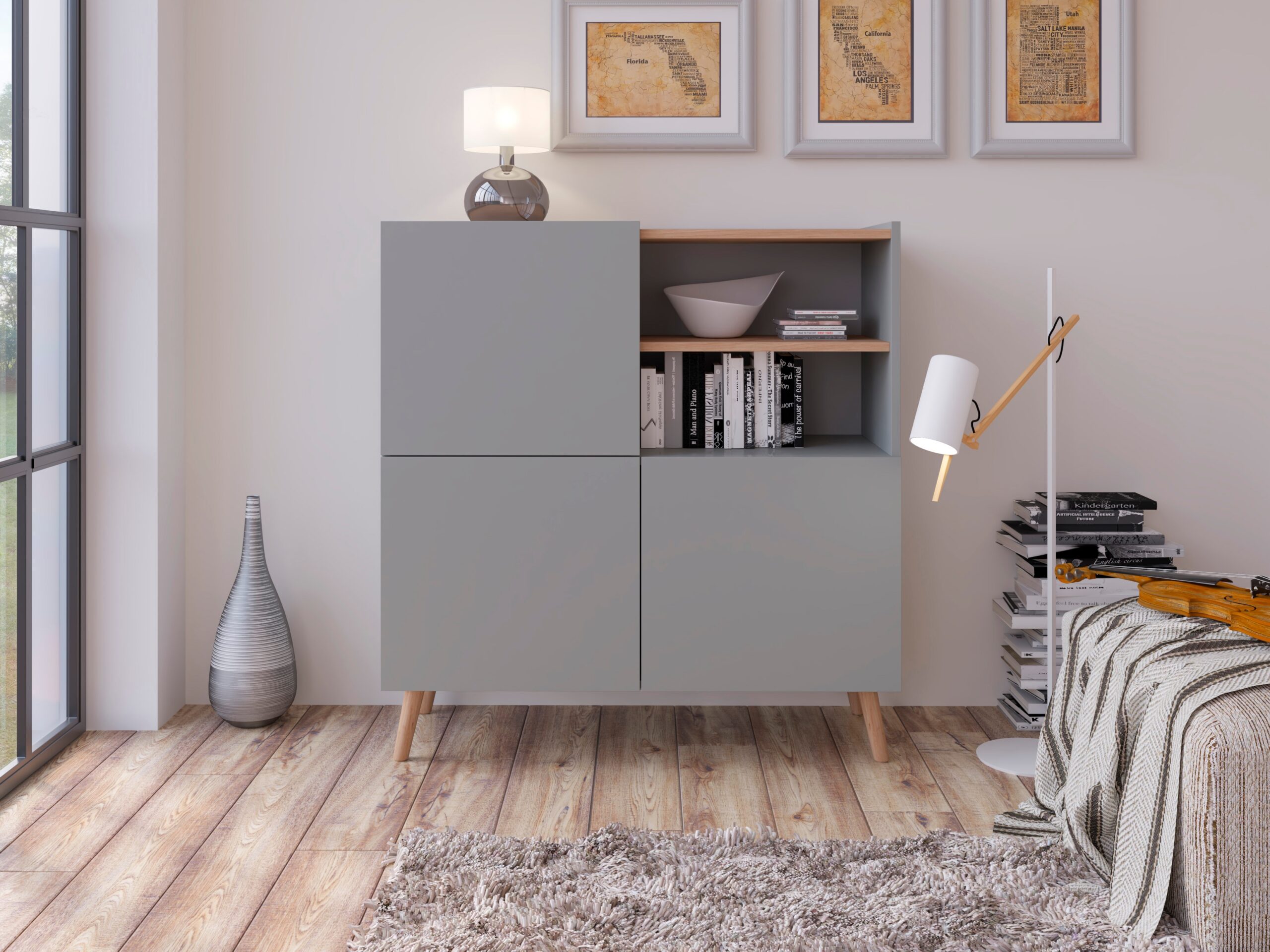 INOSIGN Highboard „Scandi“, Höhe 105 cm