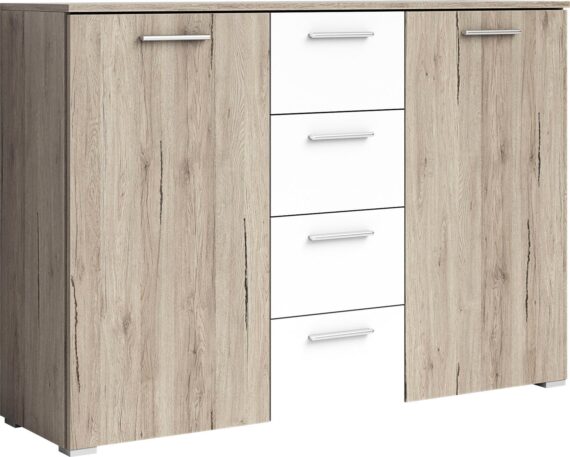 INOSIGN Kombikommode "Beta Breite 132 cm, zeitlose Schubladenkommode, Anrichte", Sideboard, viel Stauraum, 2-türig 4 Schubladen, 132x38x93cm