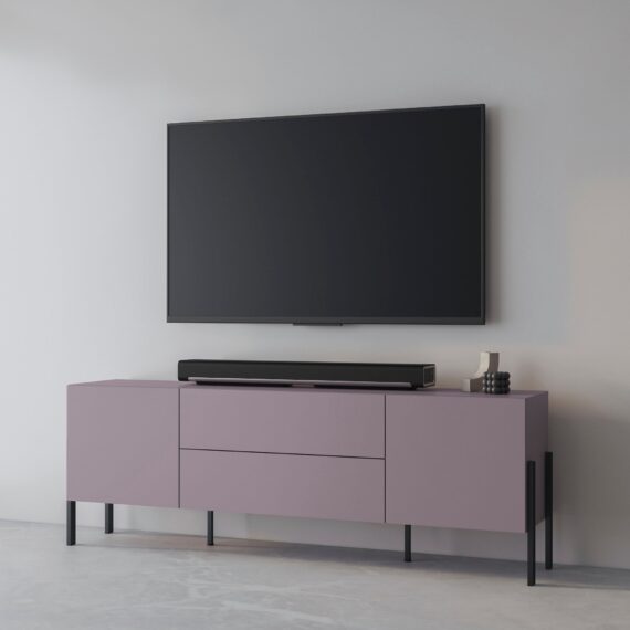 INOSIGN Lowboard "Jukon,Breite 200 cm, moderne grifflose TV-Kommode,2 Türen/2 Schubladen", TV-Schrank mit viel Stauraum, TV-Board, push-to-open-Funktion