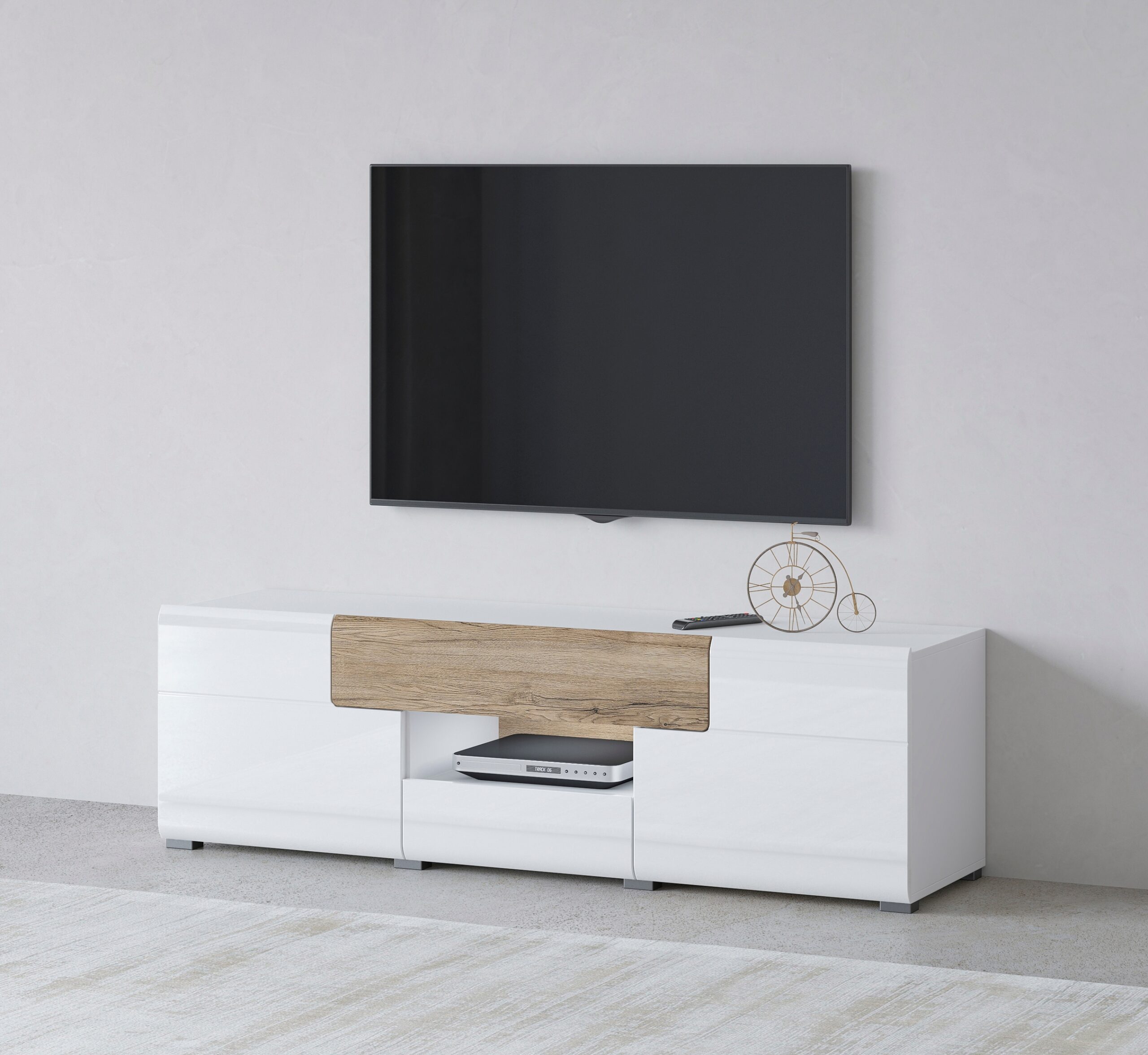 INOSIGN Lowboard „Toledo,Breite 159cm, trendige TV-Schrank mit dekorative Fräsungen“, TV-Board ohne Beleuchtung, TV-Kommode mit viel Stauraum