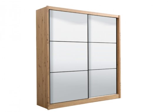 INOSIGN Schwebetürenschrank "Navara Kleiderschrank mit Spiegel Wäscheschrank", mit kompletter Spiegelfront, FSC-zertifiziert, 213,5x215,5x61cm