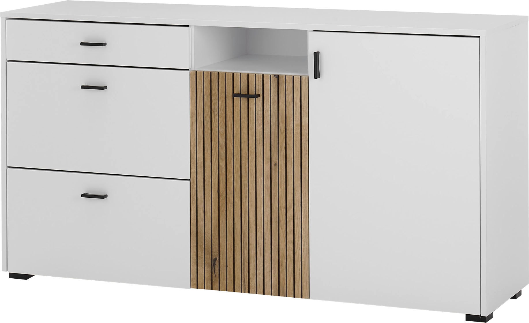 INOSIGN Sideboard „Hudson“, in moderner Trendfarbe, Griffe aus Metall (Schwarz), Breite 150 cm