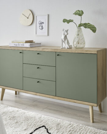 INOSIGN Sideboard „MAVAS“, in moderner Trendfarbe, Griffe aus Metall (Schwarz), Breite 160 cm