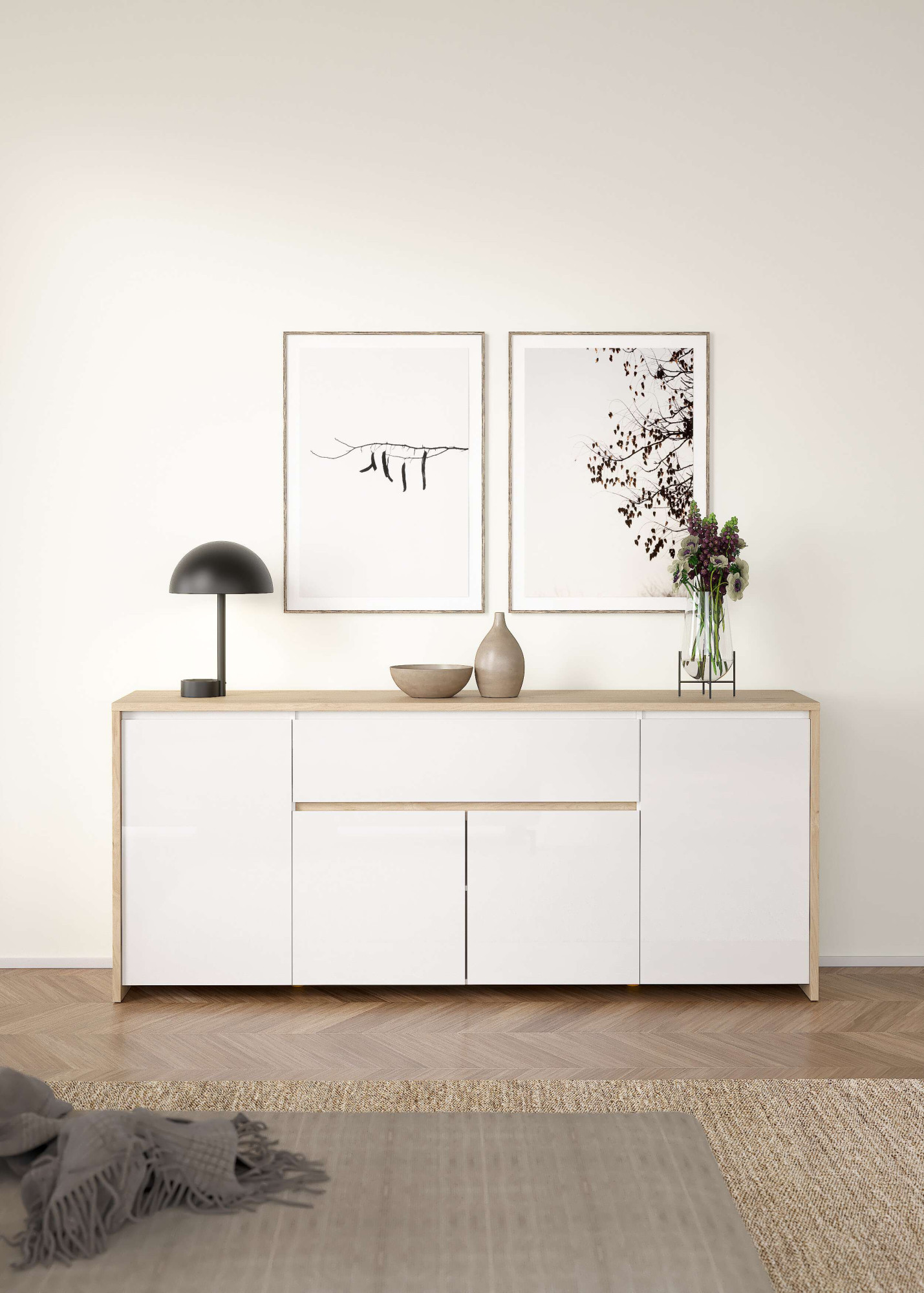 INOSIGN Sideboard „Next Anrichte, Kommode, Stauraum,“, 4 Türen, 1 Schublade, Breite 197 cm