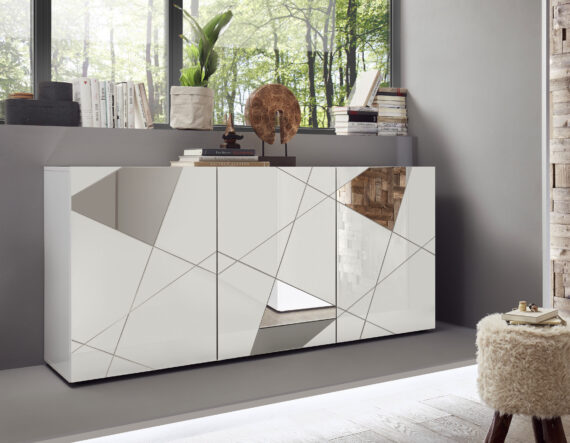 INOSIGN Sideboard "Vittoria", Breite 181 cm, Front mit Siebdruck und Spiegel