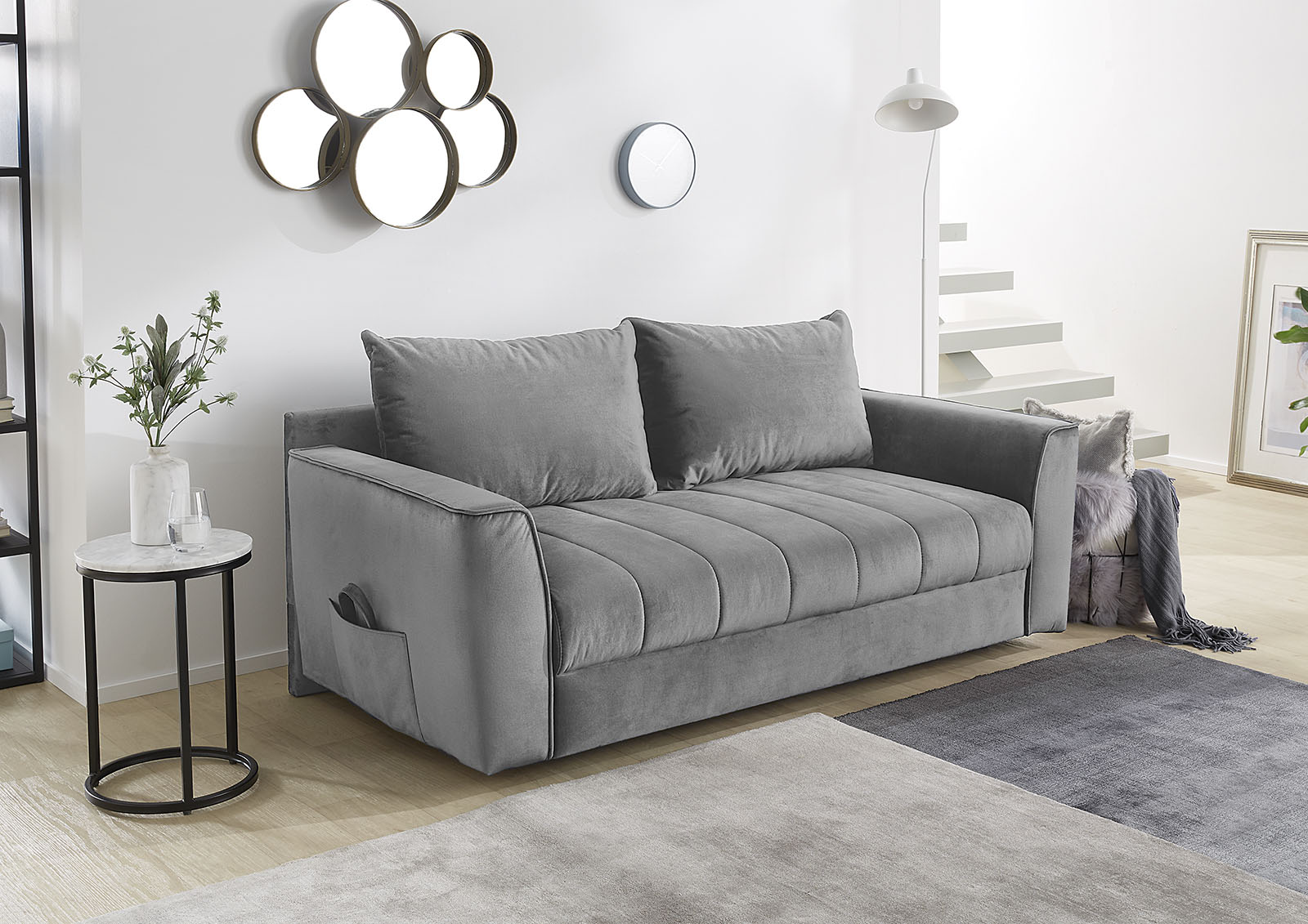 Jockenhöfer Gruppe Schlafsofa „Rick“, Platzsparendes Sofa mit Gästebettfunktion, Federkernpolsterung