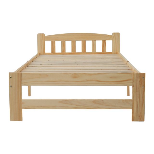 KLAM HOME Massivholzbett Massivbettgestell Holzbett (für Kinder-,Jugend-und Schlafzimmer, Bettrahmen Lattenrost), Bett Kiefer Doppelbett Einzelbett 90×200/140x200cm