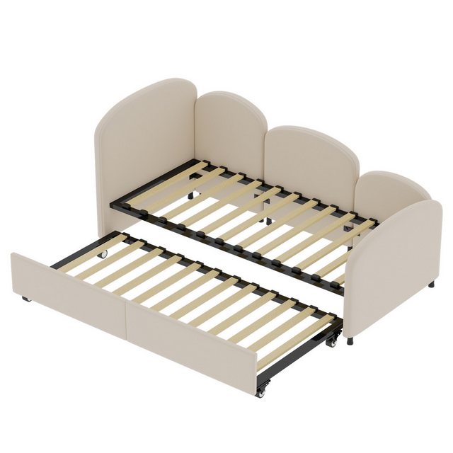 KLAM HOME Schlafsofa modernes Twin Size Daybed mit Storage Drawers Velvet gepolstert Daybed, für Wohnzimmer, Kinderzimmer, Schlafzimmer, Schlafzimmer Wohnzimmer Modern Sofa Bed Daybed Frame