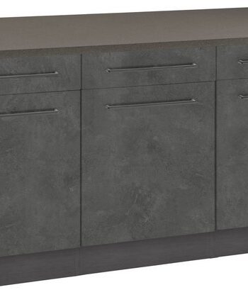 KOCHSTATION Unterschrank KS-Tulsa 150 cm breit, 3 Schubkästen, 3 Türen, auch als Sideboard verwendbar