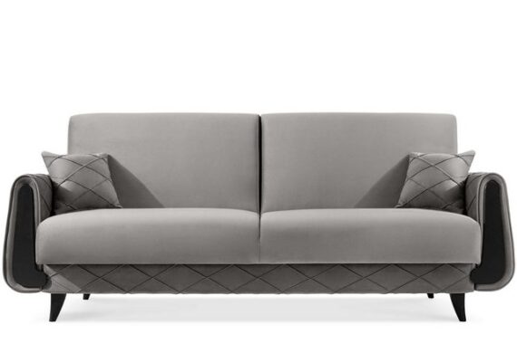 KONSIMO 3-Sitzer GUSTAVO III Sofa mit Schlaffunktion, hergestellt in der EU, eleganten Nähten, Holzdekorelemente, Elegant, 3 Personen