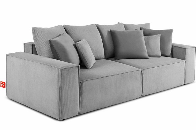 KONSIMO Schlafsofa NAPI III Sofa 3-Sitzer, hergestellt in der EU, mit hochwertigem Kaltschaum,mit Kissen,mit Schlaffunktion,feine Cord