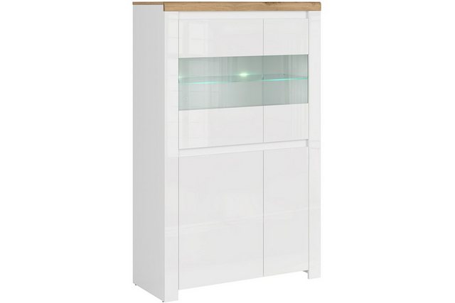 KONSIMO® Vitrine DAMINO Vitrine mit Türen, mit Einlegeböde, glänzend,viel Stauraum