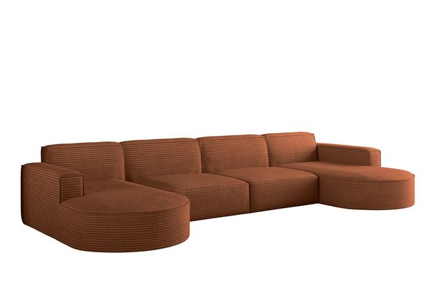 Kaiser Möbel Ecksofa Designer MODENA U XL stoff Dicker cord Poso, Viele Farben, praktisch und komfortabel