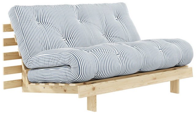 Karup Design 2-Sitzer Schlafsofa ROOTS 140 cm Sofa Gestell Kiefer Massivholz Bezug Natural