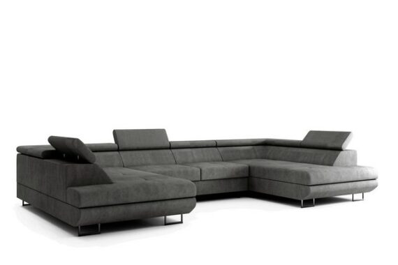 Labett Ecksofa mit Schlaffunktion & Bettkasten GUERO U-Form