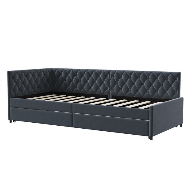 LuxeLiving Schlafsofa Polsterbett Jugendbett, Multifunktionales L-förmiges Schlafsofa mit Ausziehbett,90×200 cm