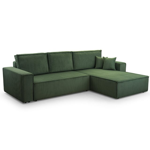 M-Punkt24 Ecksofa Wohnlandschaft Genua XL Größe, Farbe Anthrazit, Grau, Beige, Cappuccino, Dark Blue, Dark Grey, Light Grey, Mint, Mit Bettfunktion