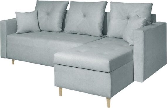 MARPUR Ecksofa OTTO I, Polstercouch L-Form, inklusive Bettfunktion, mit Bettkasten und kissen, Ottomane links oder rechts