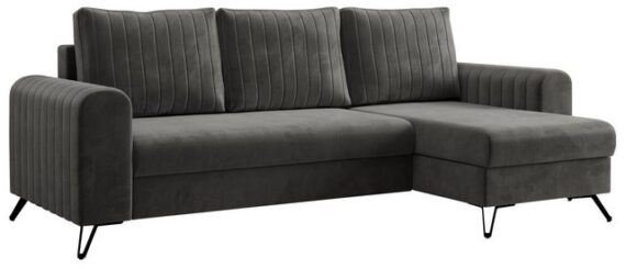 MKS MÖBEL Ecksofa AXEL, Set, lose Kissen, Bonellfedern, T30-Schaum, Schlafsofa, Ecksofa L-form, zwei Bettkästen, Metallbeine