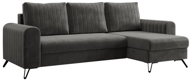 MKS MÖBEL Ecksofa AXEL, Set, lose Kissen, Bonellfedern, T30-Schaum, Schlafsofa, Ecksofa L-form, zwei Bettkästen, Metallbeine