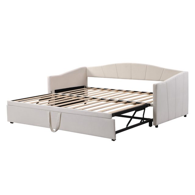 MODFU Schlafsofa Ausziehbares Polsterbett Tagesbett Doppelbett Funktionsbett 90/180*200, 90/180*200 cm, Ohne Matratze