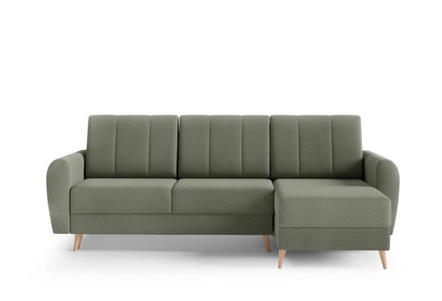 MOEBLO Ecksofa DEILA I, Couch für Wohnzimmer, Schlafsofa Sofagarnitur Sofa Eckcouch L-Form Wohnlandschaft mit 3 Rückenkissen – (BxHxT): 240x90x140 cm, mit Schlaffunktion und Bettkasten