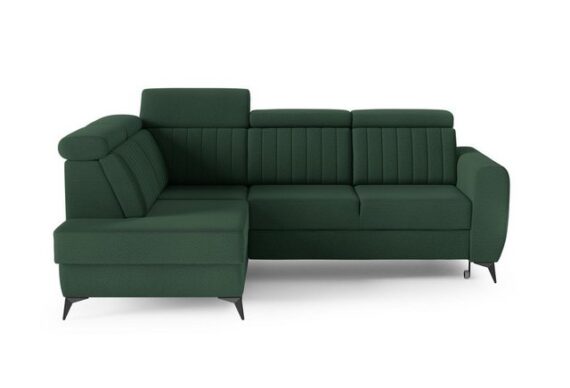 MOEBLO Ecksofa MOSTA II, Couch für Wohnzimmer, Schlafsofa Sofagarnitur Sofa Eckcouch L-Form Wohnlandschaft, Verstellbaren Kopfstützen- (BxHxT): 268x93/109x204 cm, mit Schlaffunktion und Bettkasten