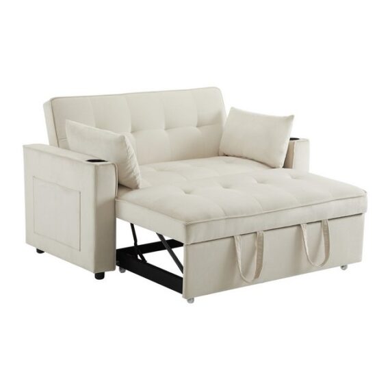 Merax Schlafsofa, mit 3-in-1 Bettfunktion,Loungesessel mit Schlaffunktion,viel Stauraum