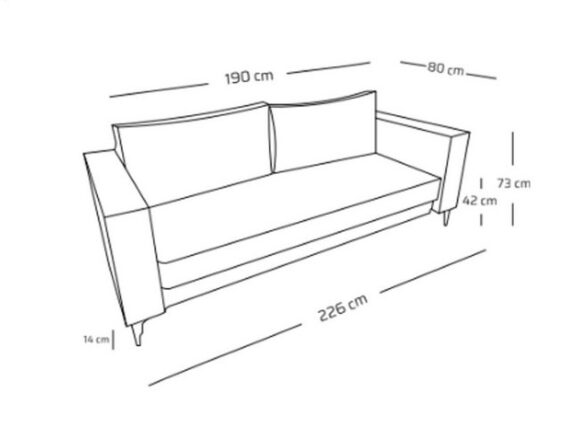 NEXT COLLECTION Schlafsofa Sofa mit Schlaffunktion TAMARA, B:226/H:73/T:80cm