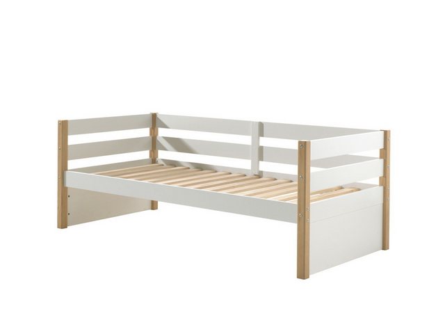 Natur24 Einzelbett Kojen Bett Margrit 211,2 x 76,6 x 97,8 cm Kiefer Natur MDF Weiß