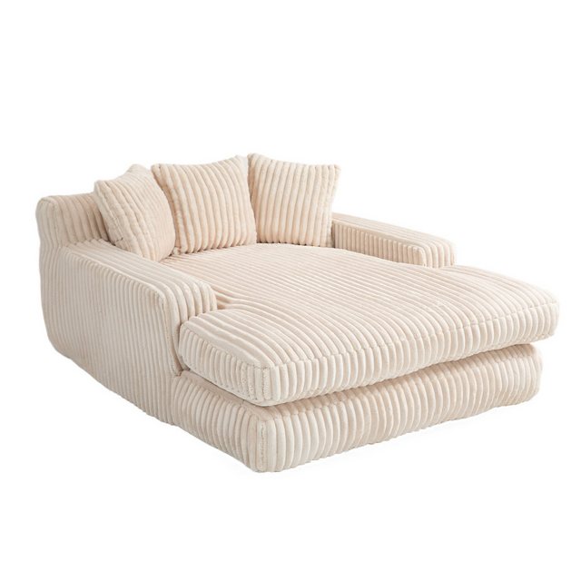 OKWISH Schlafsofa Modernes Cord-Schlafsofa,Loungesofa,Schlafsofa,mit 3 weiche Kissen, Modernes Cord-Schlafsofa Cloud Couch, Ergonomisches Design mit 3 Kissen, 150 kg Belastbarkeit, Kein Aufbau nötig, Für Wohnzimmer, Büro & Schlafzimmer., mit Relaxfunktion