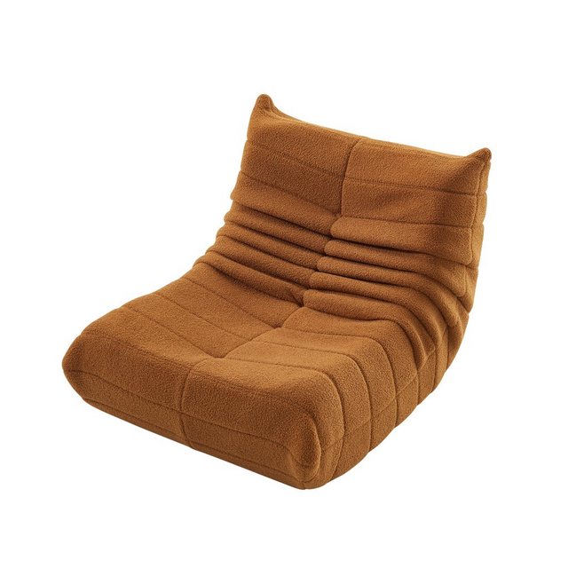 OKWISH Sofa Einzelsofa, Einzelsessel, Relaxsessel, Loungesessel, Wohnzimmer Sofa, Teddyfleece+Schaumstoff mit hoher Dichte, Sitzsack 1 Teile, Produkt als komprimierte Verpackung