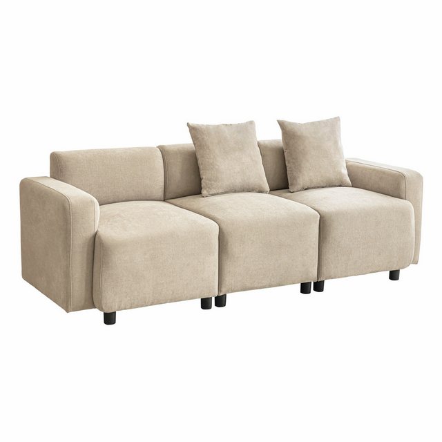 OKWISH Sofa Polstermöbel, 3-Sitzer-Schlafsofa, Wohnzimmersofa, Sofa mit Dekokissen, Normales Sofa, modernes Design