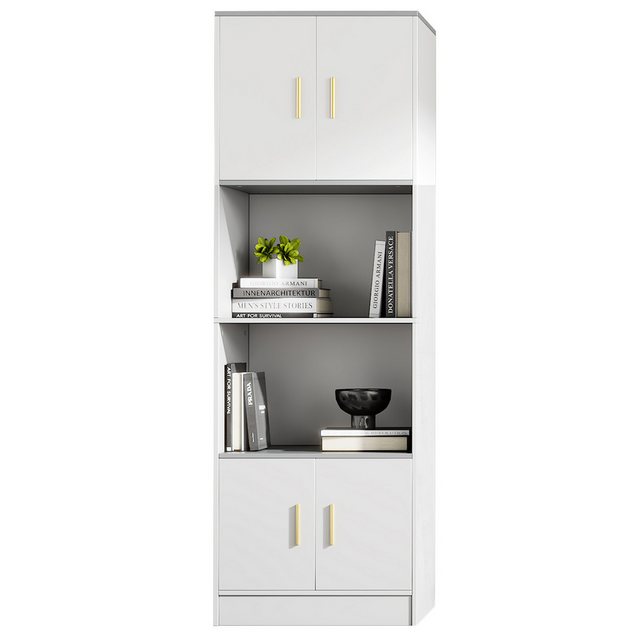 Odikalo Vitrine Sideboard Highboards Wohnzimmerständer Bücherregalecm 4 Türen Fach