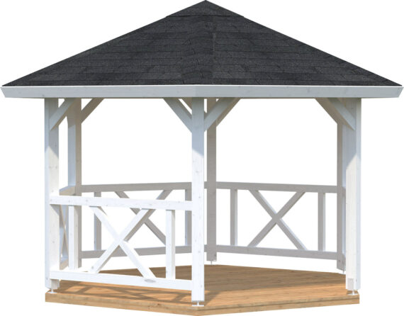 Palmako Holzpavillon "Betty", BxT: 423x423 cm, weiß