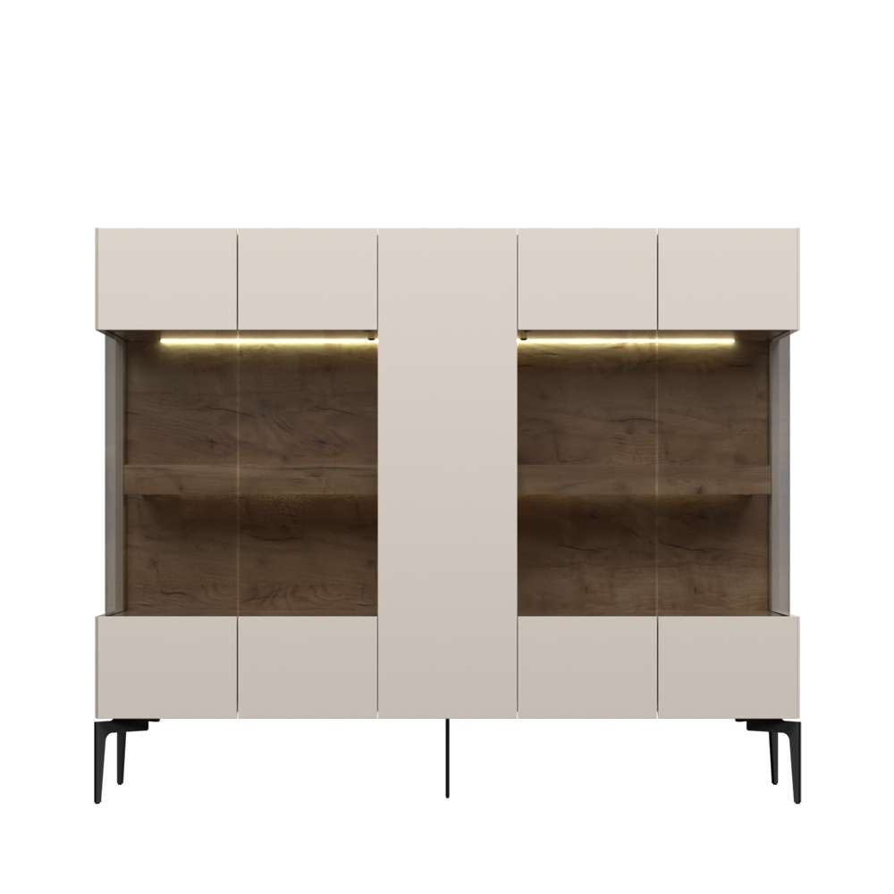 Places of Style Sideboard „Sky45“, Vitrine, Lackiert mit wasserbasiertem UV-Lack