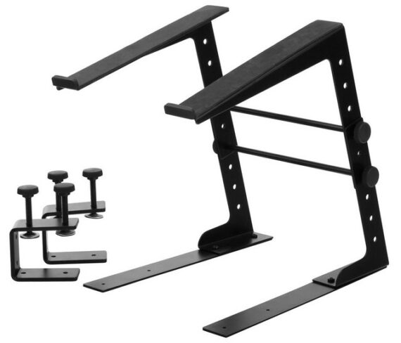 Pronomic Pronomic LS-110 Laptop Stand mit Klammern Laptop-Ständer, (Produktdesign ideal für DJs und Musiker)