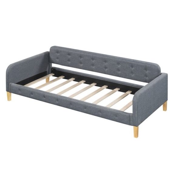 REDOM Schlafsofa Knopfnagelverzierung, einfach und stilvoll, Hausbett 90x200cm, mit Matratze