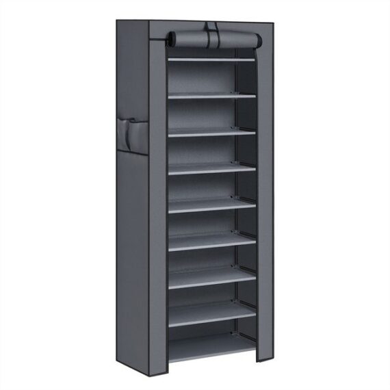 SONGMICS Stoffschrank Schuhschrank mit Ablagen, geräumig, 58x28x160 cm