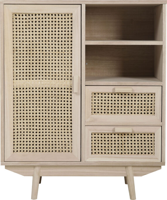 SalesFever Sideboard, Kommode, Tür und Schubladenfronten aus Rattangeflecht, Wiener Geflecht