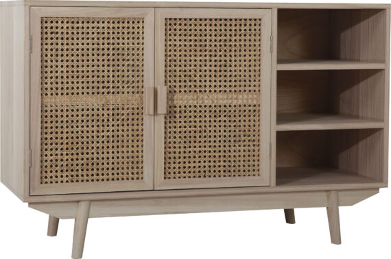 SalesFever Sideboard, kommode mit Türfronten aus Rattangeflecht, Wiener Geflecht