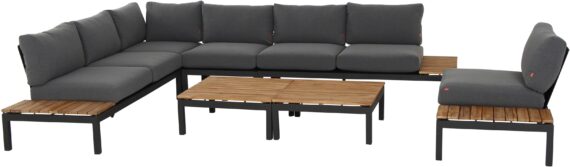 Siena Garden Gartenlounge-Set "Alvida", (Set, 15 tlg.), best. aus 2 Sofas, 1 Ecksofa, 1 Tisch und 12 Kissen